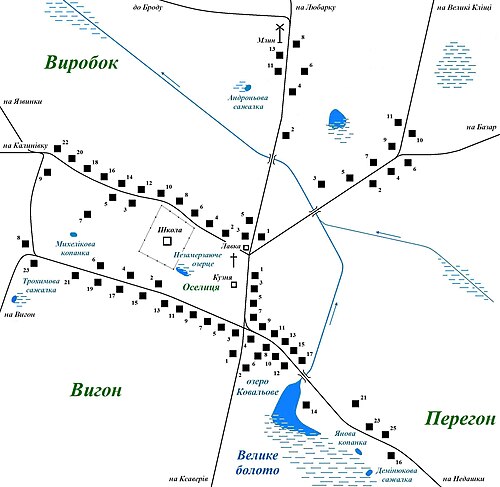 Plan wsi Sloboda Wislotska końc. XX-pocz. XX w.