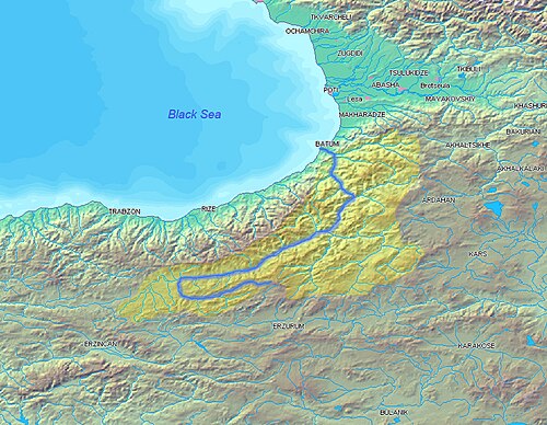 Mapa rzeki Çoruh