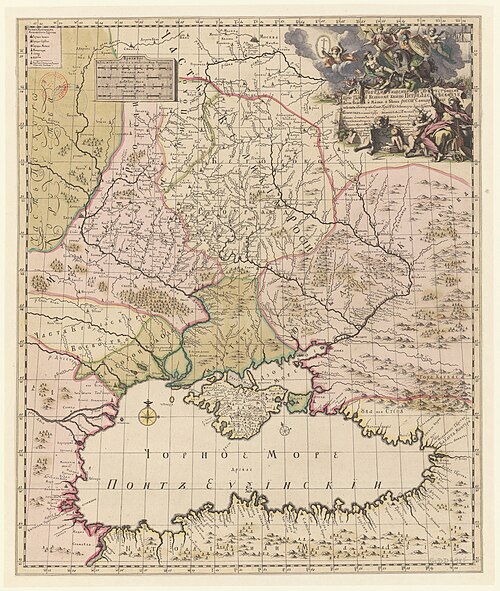 Mapa południowej Rosji Georga von Mengdena 1699