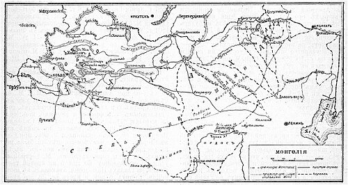 Mapa Mongolii z encyklopedii wojskowej