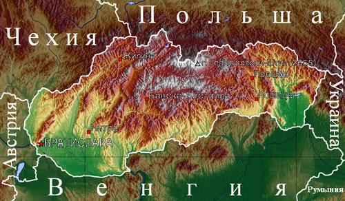 Słowacja - relief