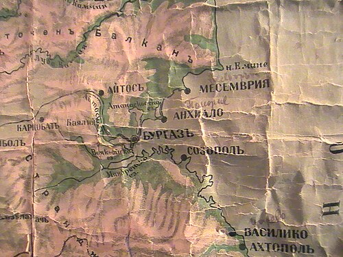 Stara mapa bułgarska - południe