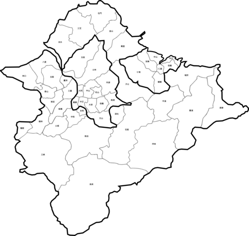 Mapa okręgów admin. Północny Taipei 2024