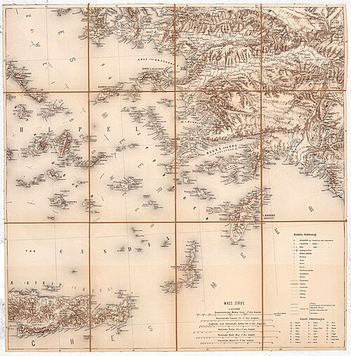 Dodekanez, zach. Kreta; Mapa Scheda