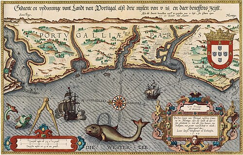 Portugalia według Waghenaeara 1584