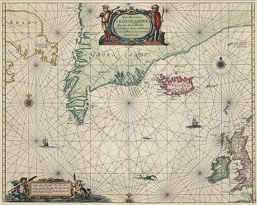 Mapa Johannesa Janssoniusa - Atlantyk Północny (1650)