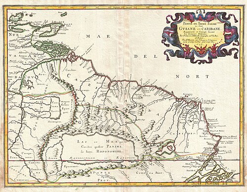 Mapa Gujany Sanson 1656