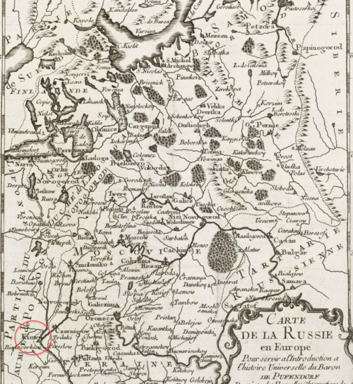1708 Kijów - Mapa Rosji w Europie