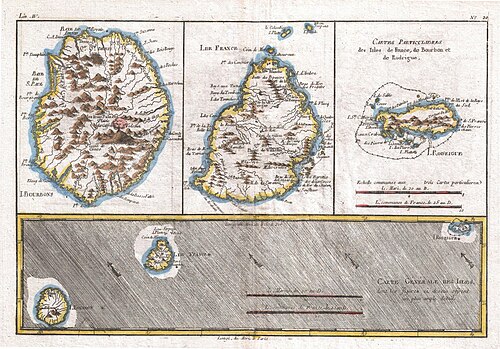 Mapa wysp Maskarenskich 1780