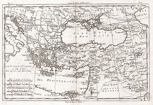 Mapa Turcji w Europie i Azji, Raynal i Bonne