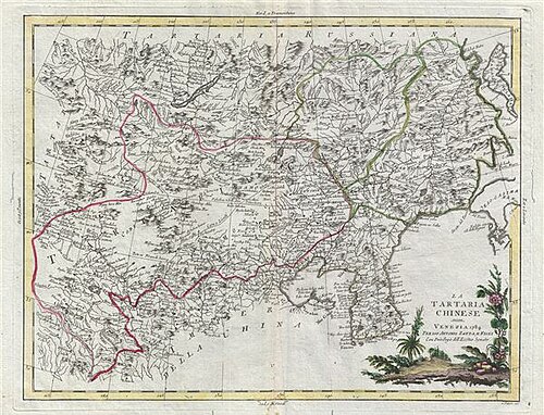 Mapa Chińskiego Tartaru i Korei 1784