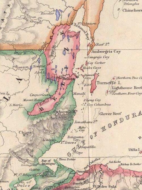 Mapa Belize z XIX wieku
