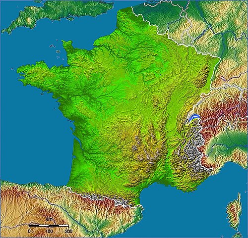 Francja - Rzeźba terenu