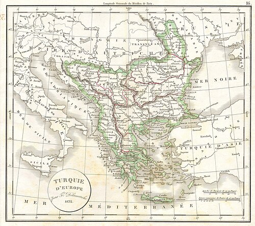 Mapa Grecji i Bałkanów, Delamarche 1832