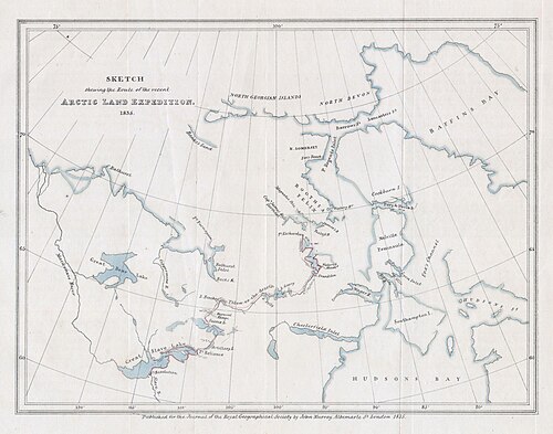 1835 Mapa Arktycznej Ekspedycji nad Zatoką Hudsona