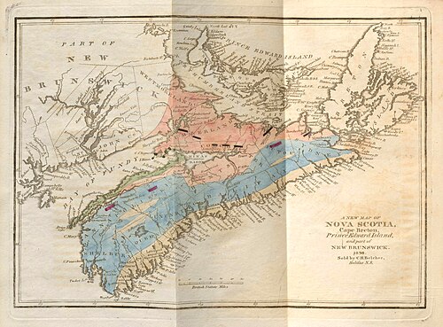 1836 Mapa Geologiczna Abrahama Gesnera