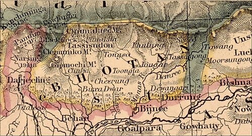 Granice imperium chińskiego koło Bhutanu 1888