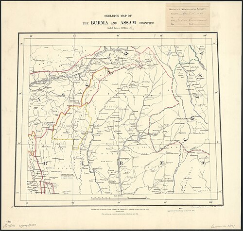 Mapa szkieletowa Asamu i Birmy 1891