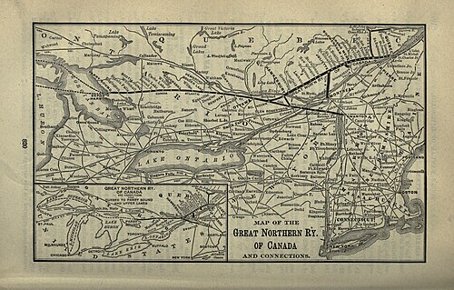 1901 Mapa Wielkiej Północnej Kolei Kanadyjskiej
