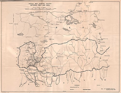 Trasy między Tybetem a Indiami 1903