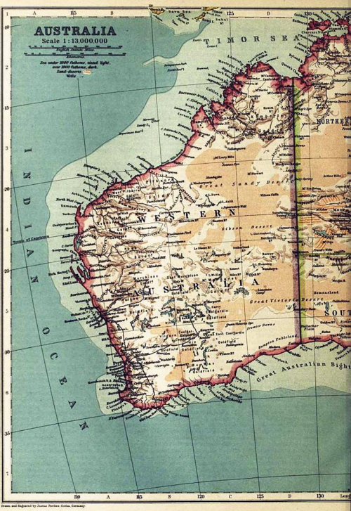 Mapa Australii z Britannica 1911