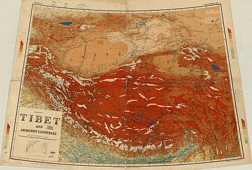 Mapa Tybetu i krajów sąsiednich 1914
