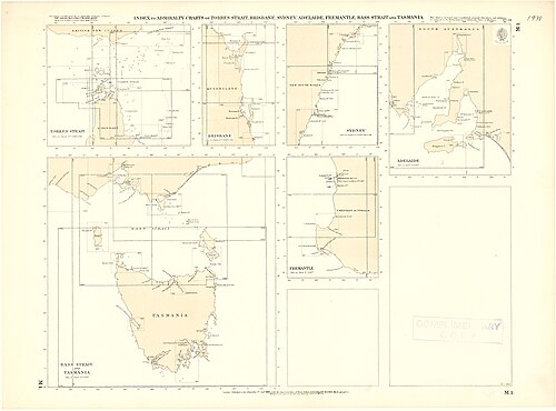 Indeks Map Cieśniny Torres i portów 1938