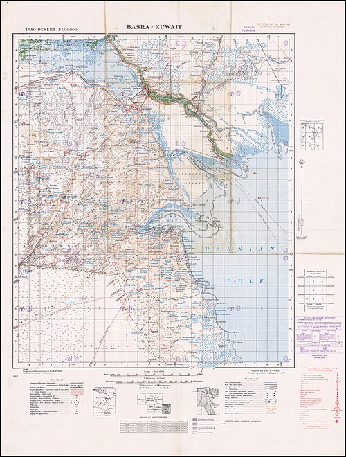 Mapa Kuwejtu i Basry (1941)