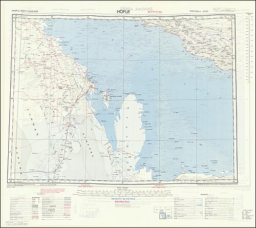 Mapa wojenna Hofuf 1957