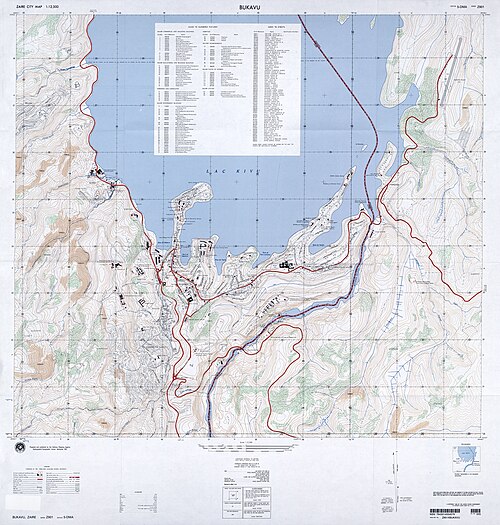 Mapa Bukavu 1981