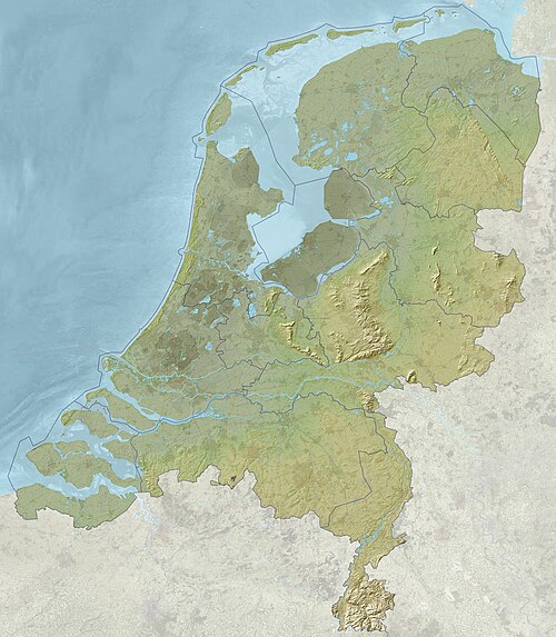 Mapa topograficzna prowincji Holandii 2012