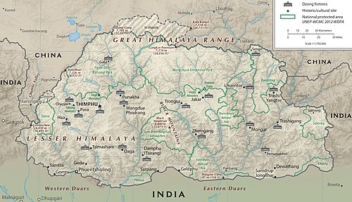 Fizykografia Bhutanu 2015 (Szczegół)