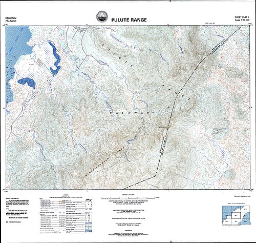 Mapa topograficzna Pulute Range