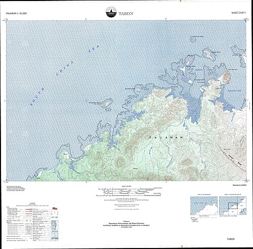 Mapa topograficzna Tabon