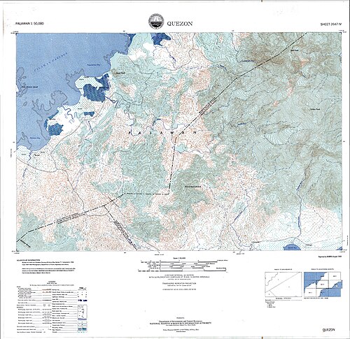 Mapa topograficzna Quezon