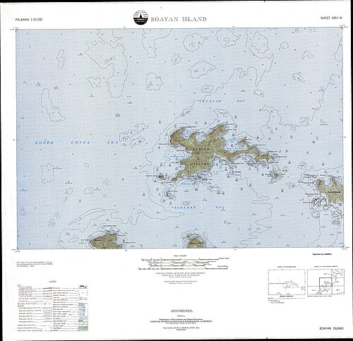 Mapa topograficzna Wyspa Boayan
