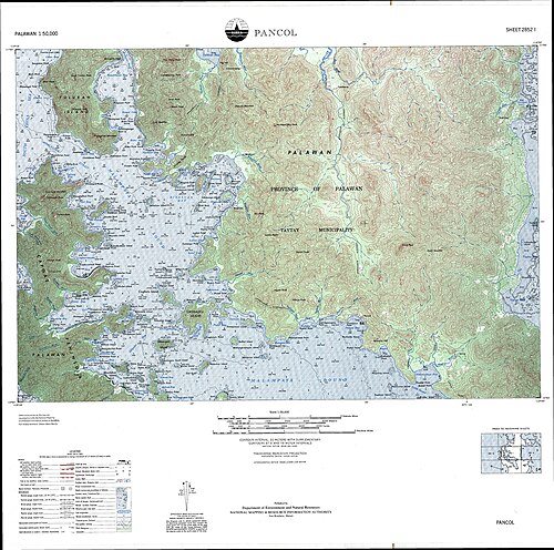 Mapa topograficzna Pancol