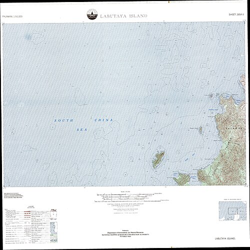 Mapa topograficzna Wyspa Labutaya