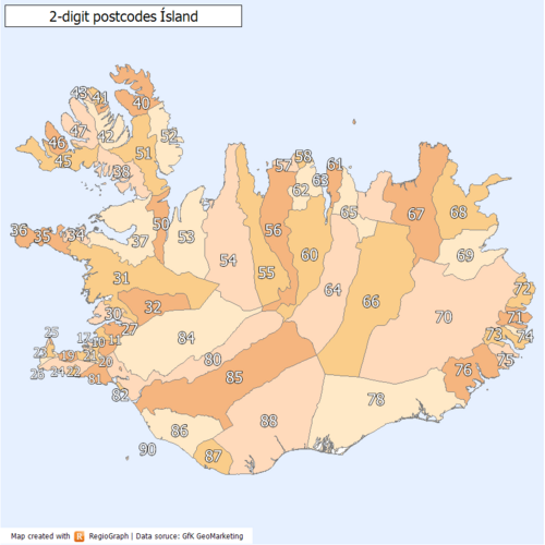 Dwucyfrowy kod pocztowy Islandia