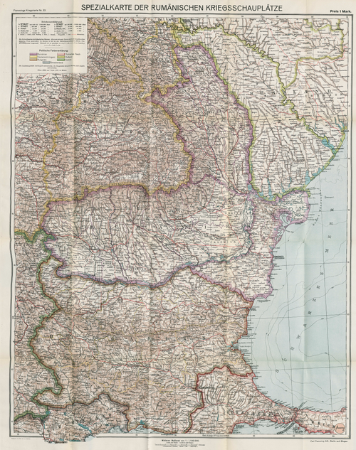 Mapa szczegółowa scen działań w Rumunii (1916)