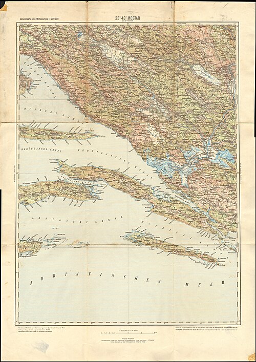 Topograficzna mapa Mostaru 1894