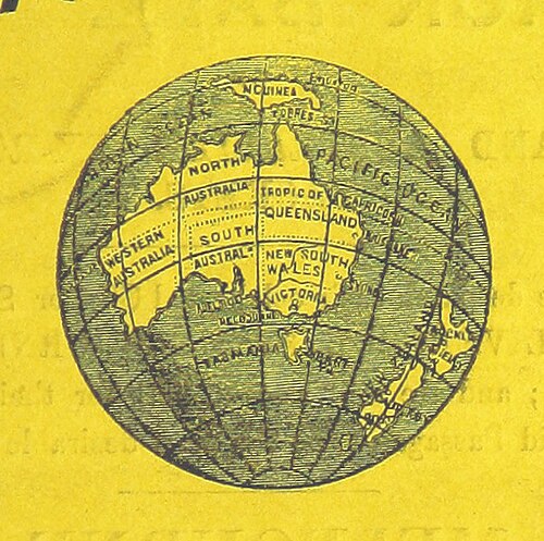 Mapa Kolonii Wiktoria, Australii