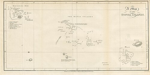 Mapa Wysp Tonga z opisu ludności