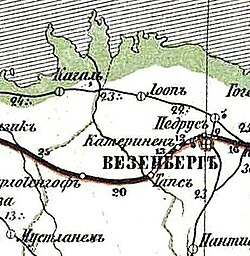 Wycinek mapy pocztowej 1871