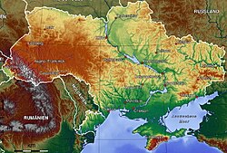 Ukraina mapa topograficzna