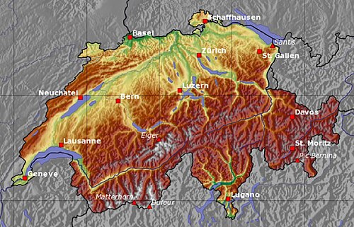 Mapa Szwajcarii R2