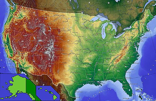 Mapa topograficzna USA - GMT R2