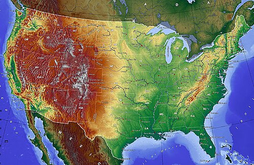 Mapa topograficzna USA