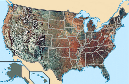 Mapa topograficzna USA