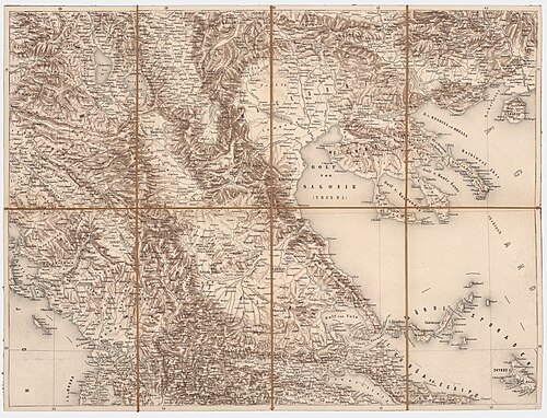 Północna Grecja, Chalkidiki; Mapa europejskiej Turcji